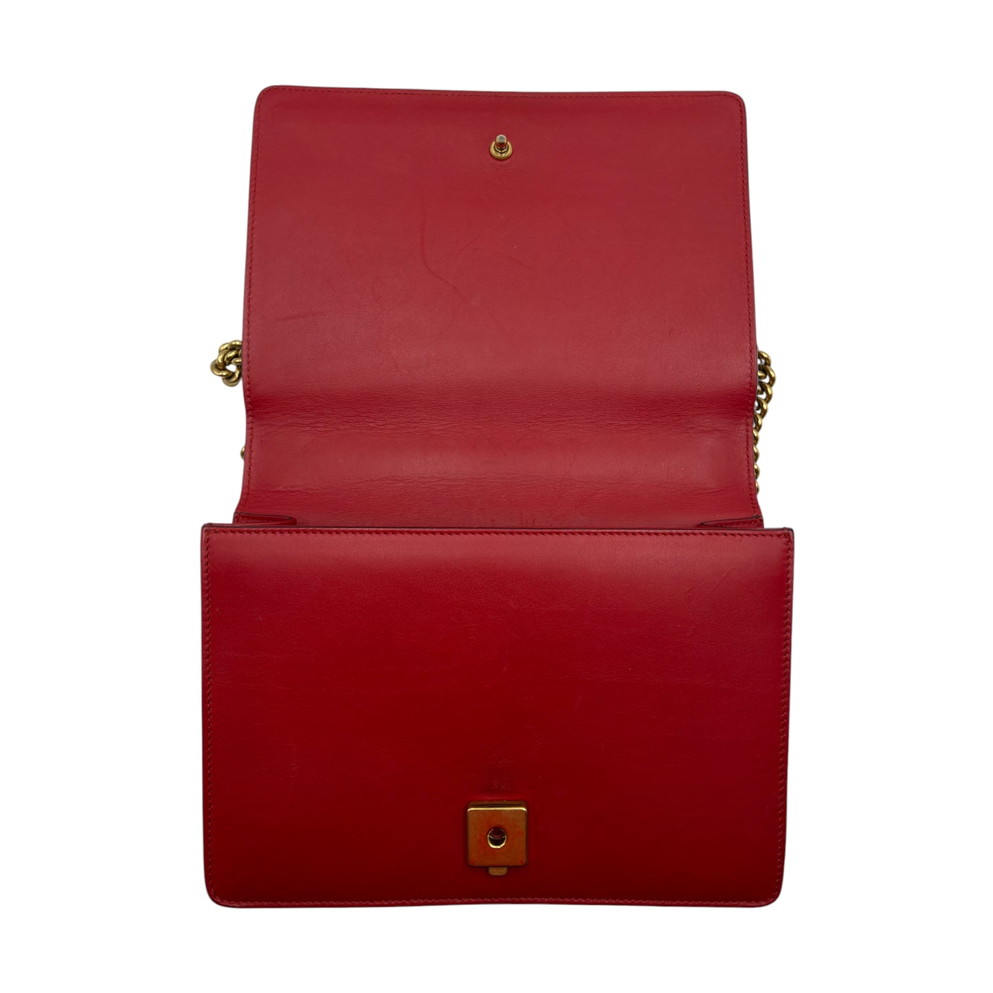 Gucci Peony Red Leather Shoulder Bag