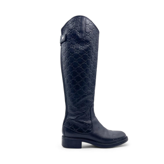 Gucci GG- Embossed Tall Riding Boots