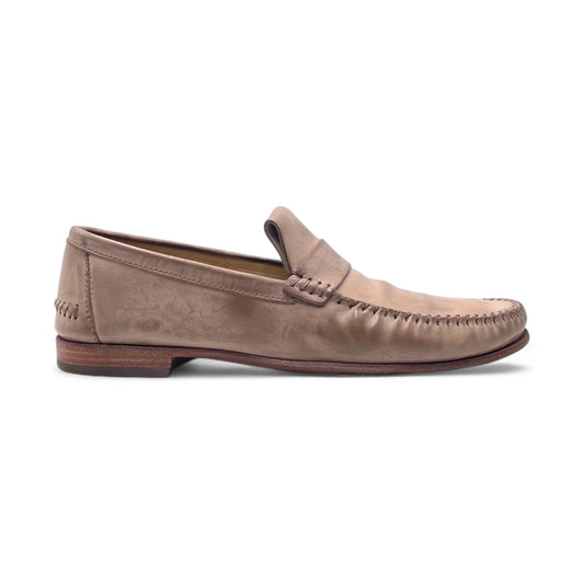 Brunello Cuchinelli Whipstitch Brown Loafers Men