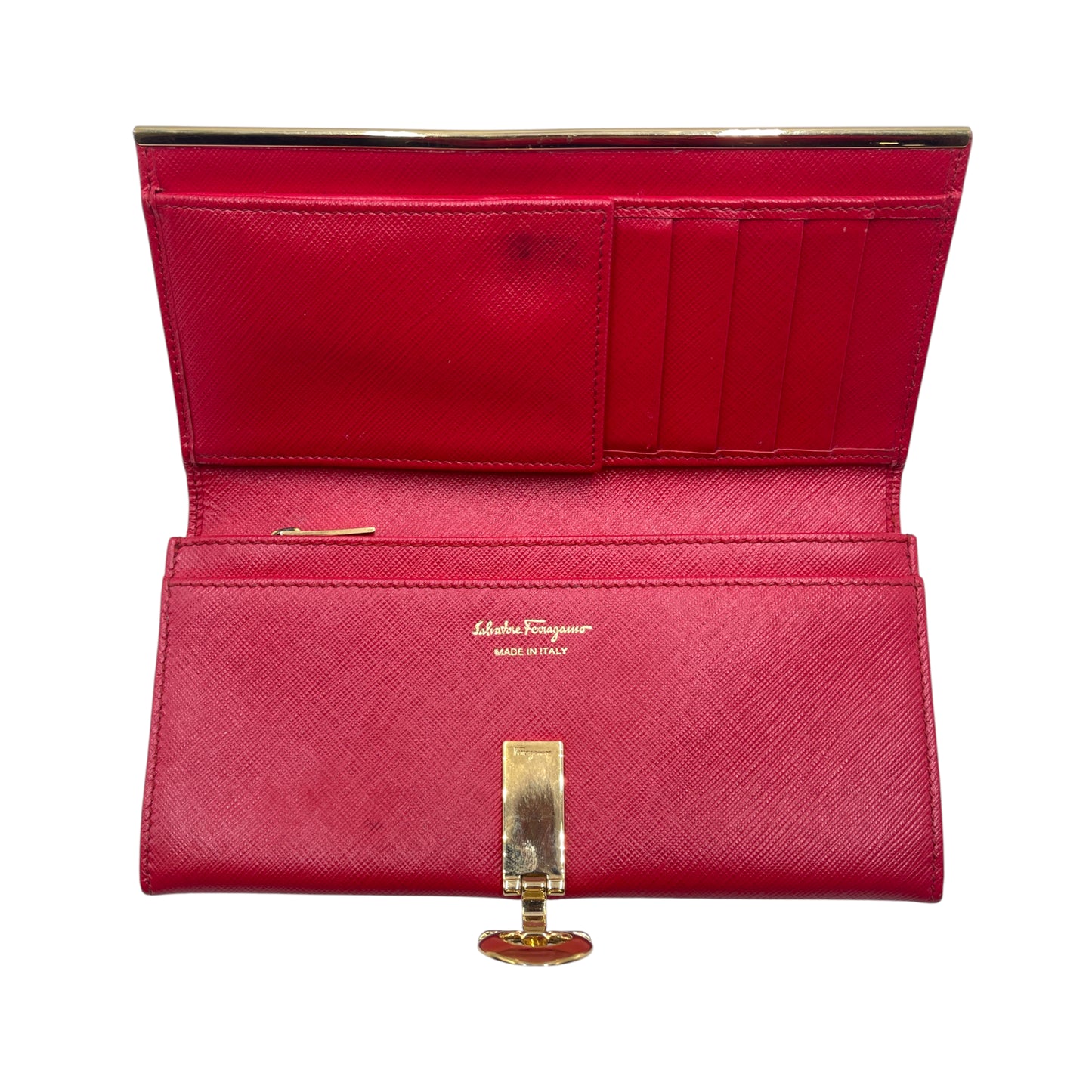 Ferragamo Saffiano Red Wallet