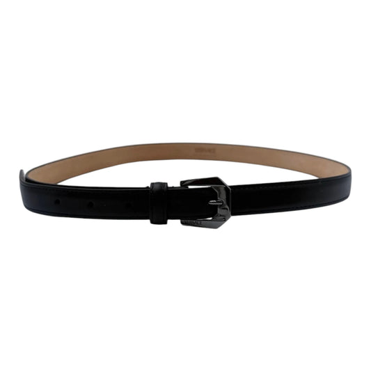 Versace Angular Buckle Thin Leather Belt