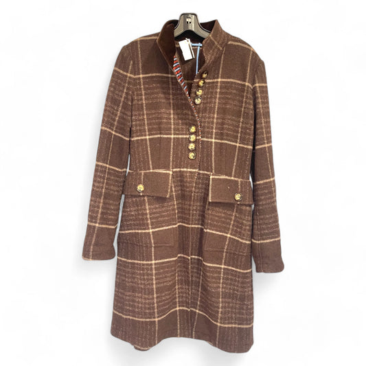 Etro Brown Wool Plaid Coat Wom44