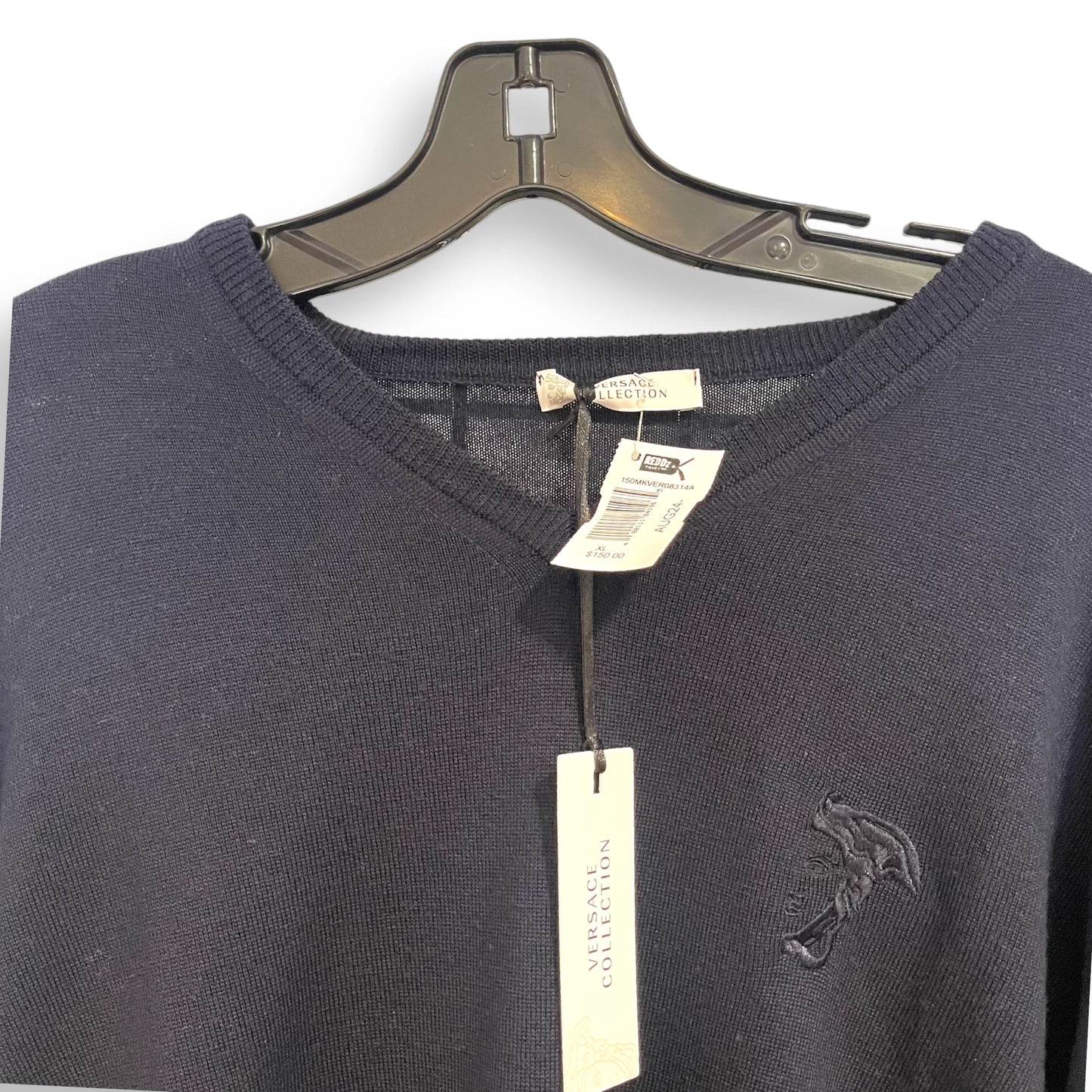 Versace Tonal Logo V Sweater Men XL