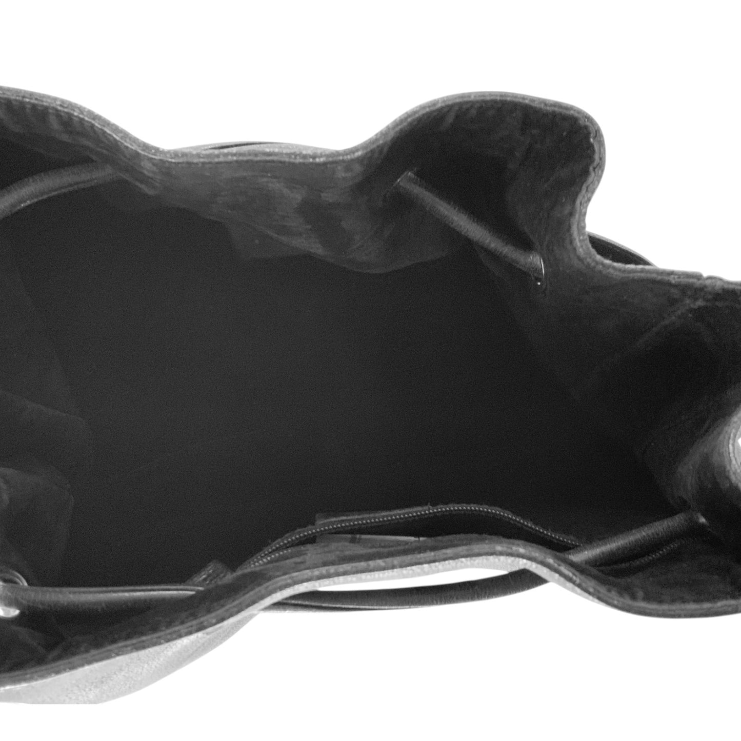 Gucci Black Leather Cinching Shoulder Bag