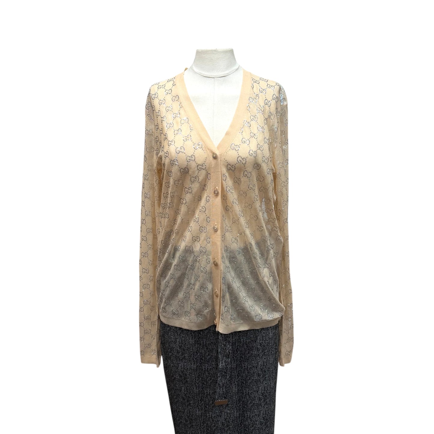 Gucci Fine Silk Crystals Cardigan