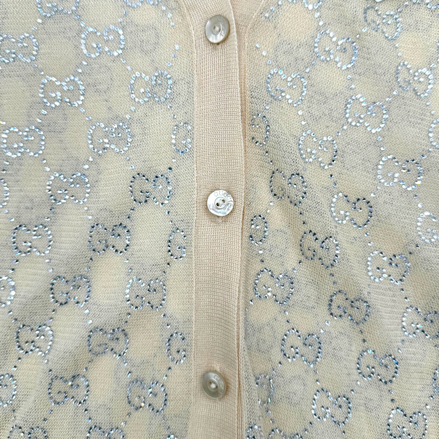 Gucci Fine Silk Crystals Cardigan