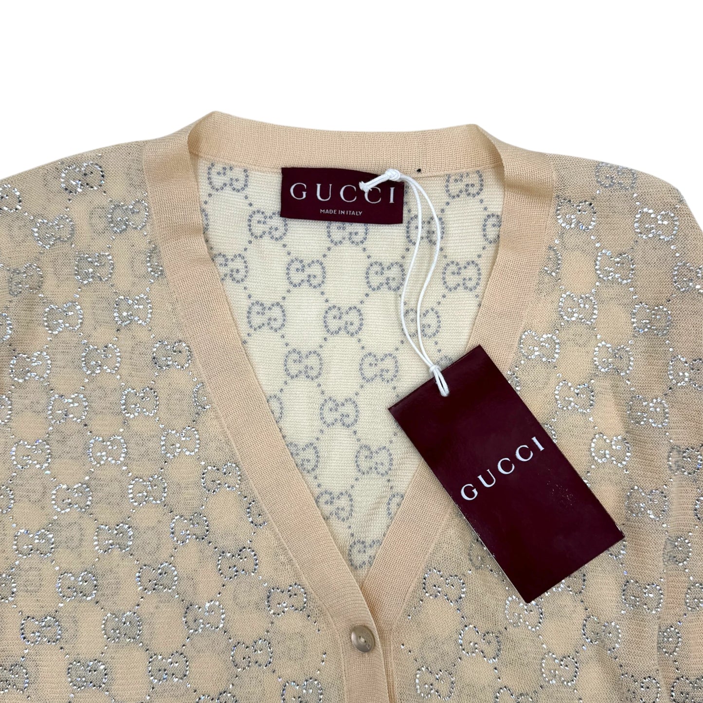 Gucci Fine Silk Crystals Cardigan