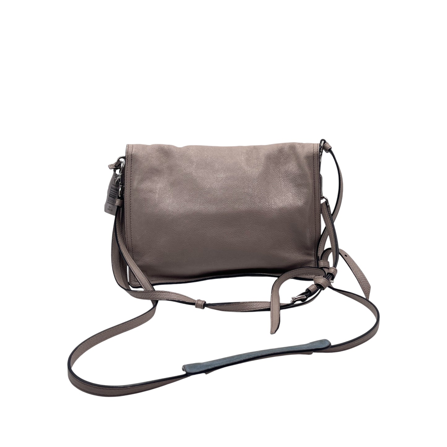 Prada Beige Leather Flap Messenger Bag