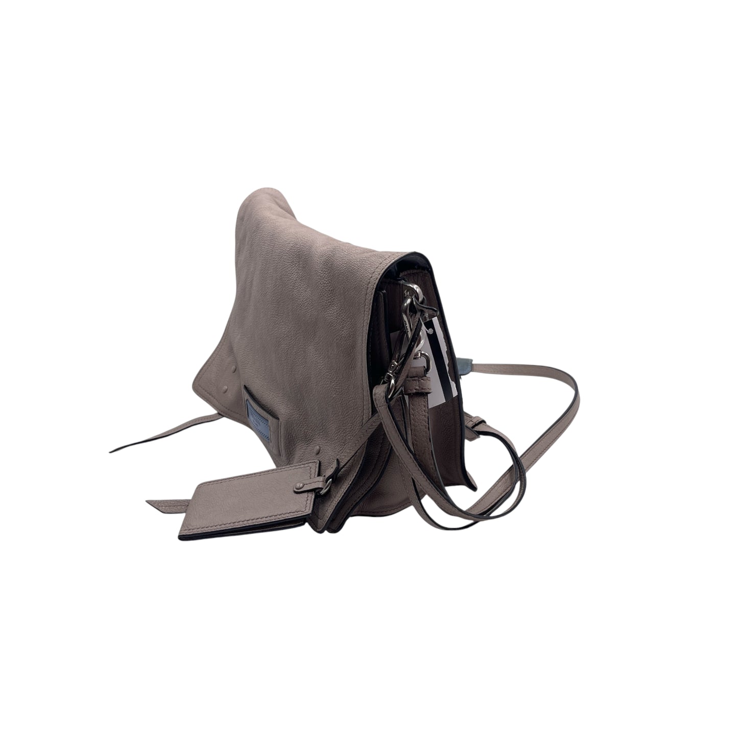 Prada Beige Leather Flap Messenger Bag