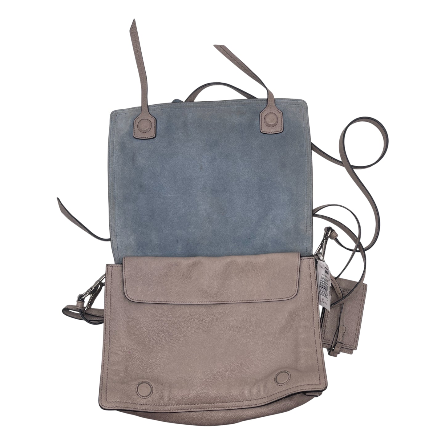 Prada Beige Leather Flap Messenger Bag