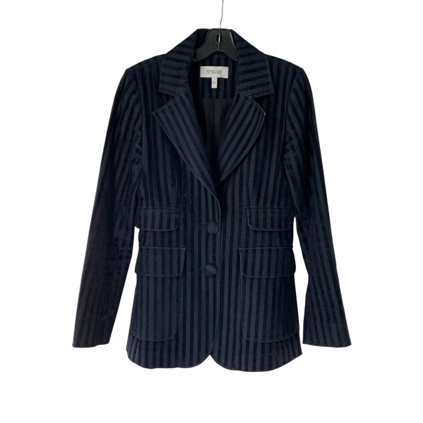 Derek Lam IO Crosby Navy Blue Striped Blazer