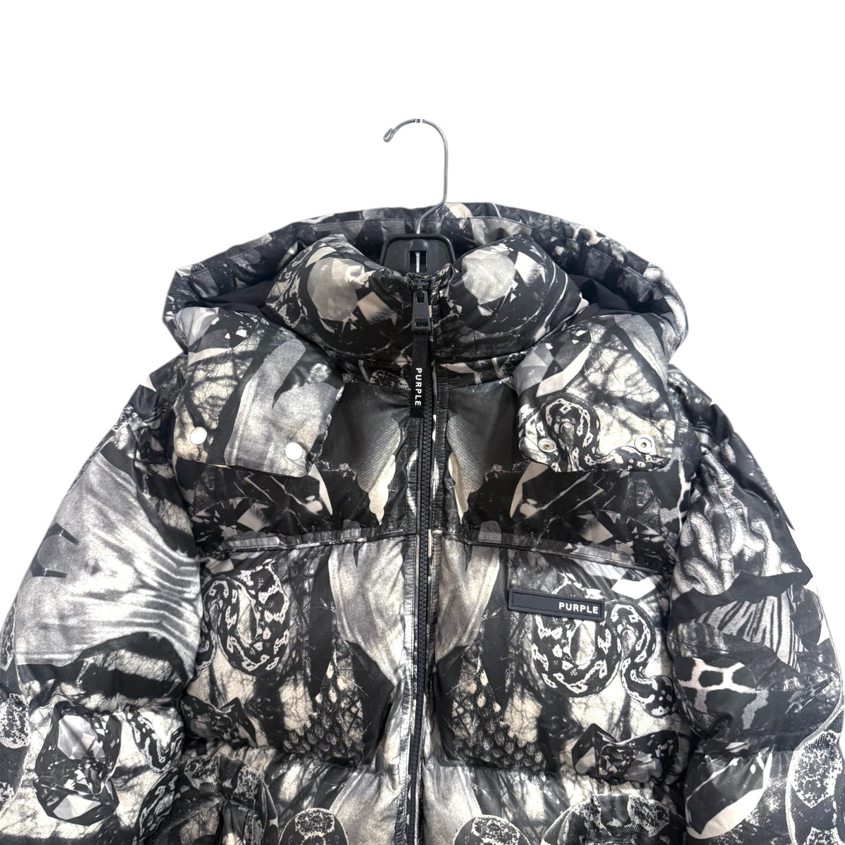 Purple Brand Graphic-Print Puffer Jacket