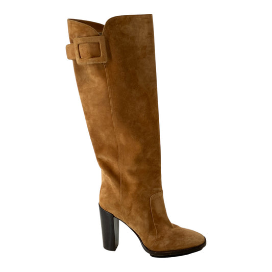 Roger Vivier Suede Tan Heeled Boots