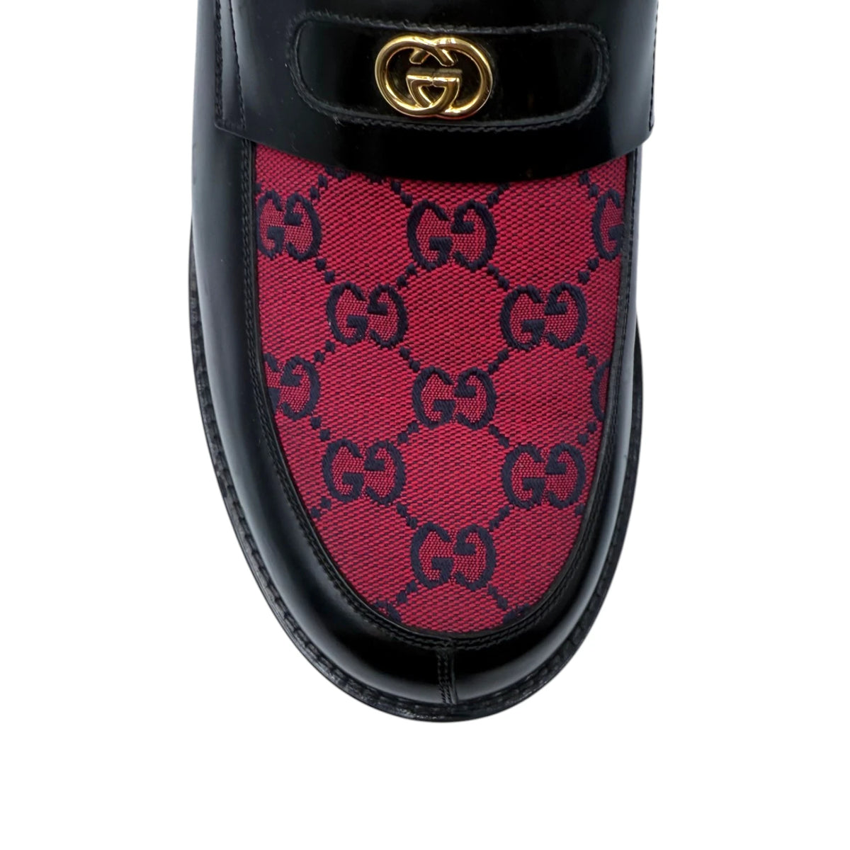 Gucci Logo Print Apron Toe Loafers