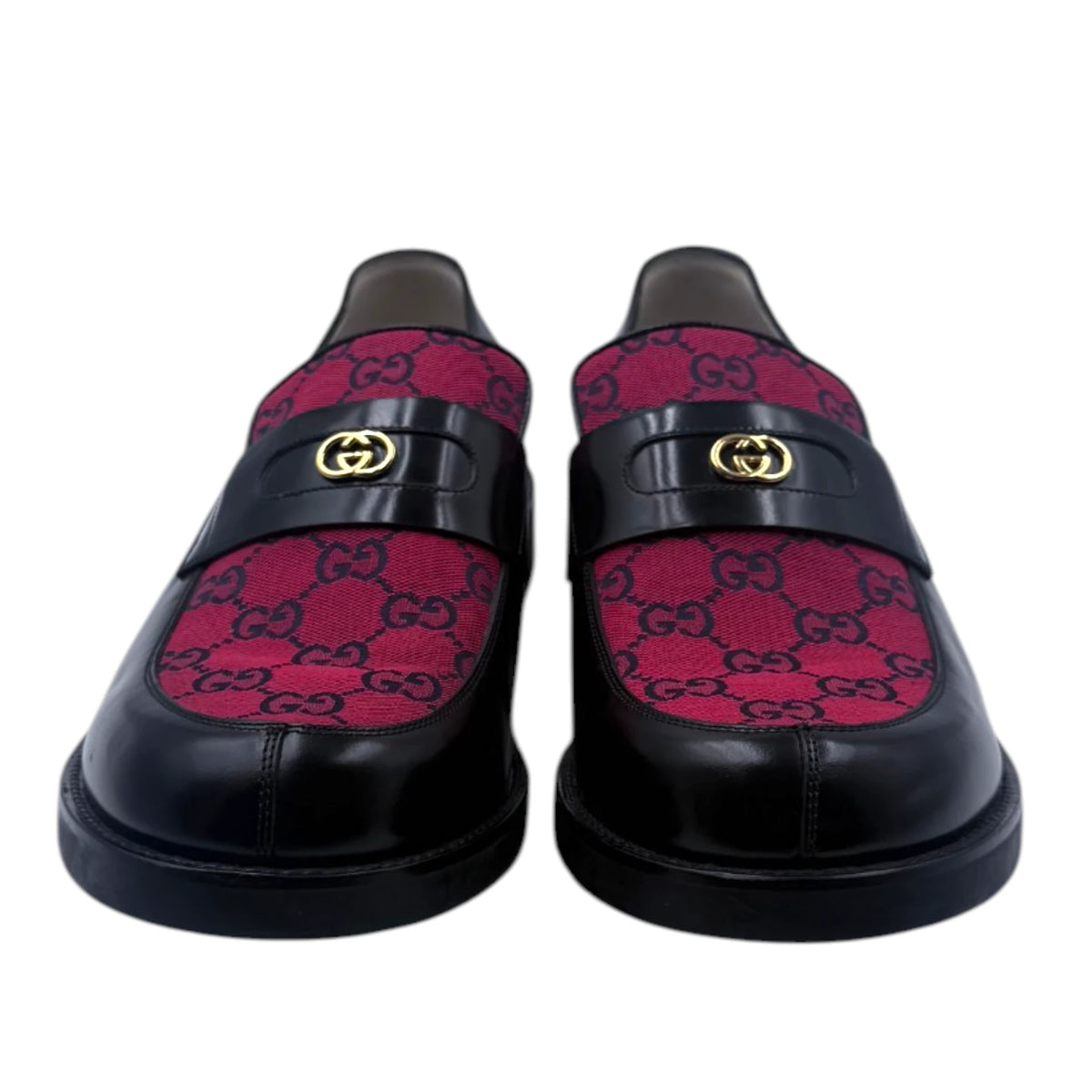 Gucci Logo Print Apron Toe Loafers