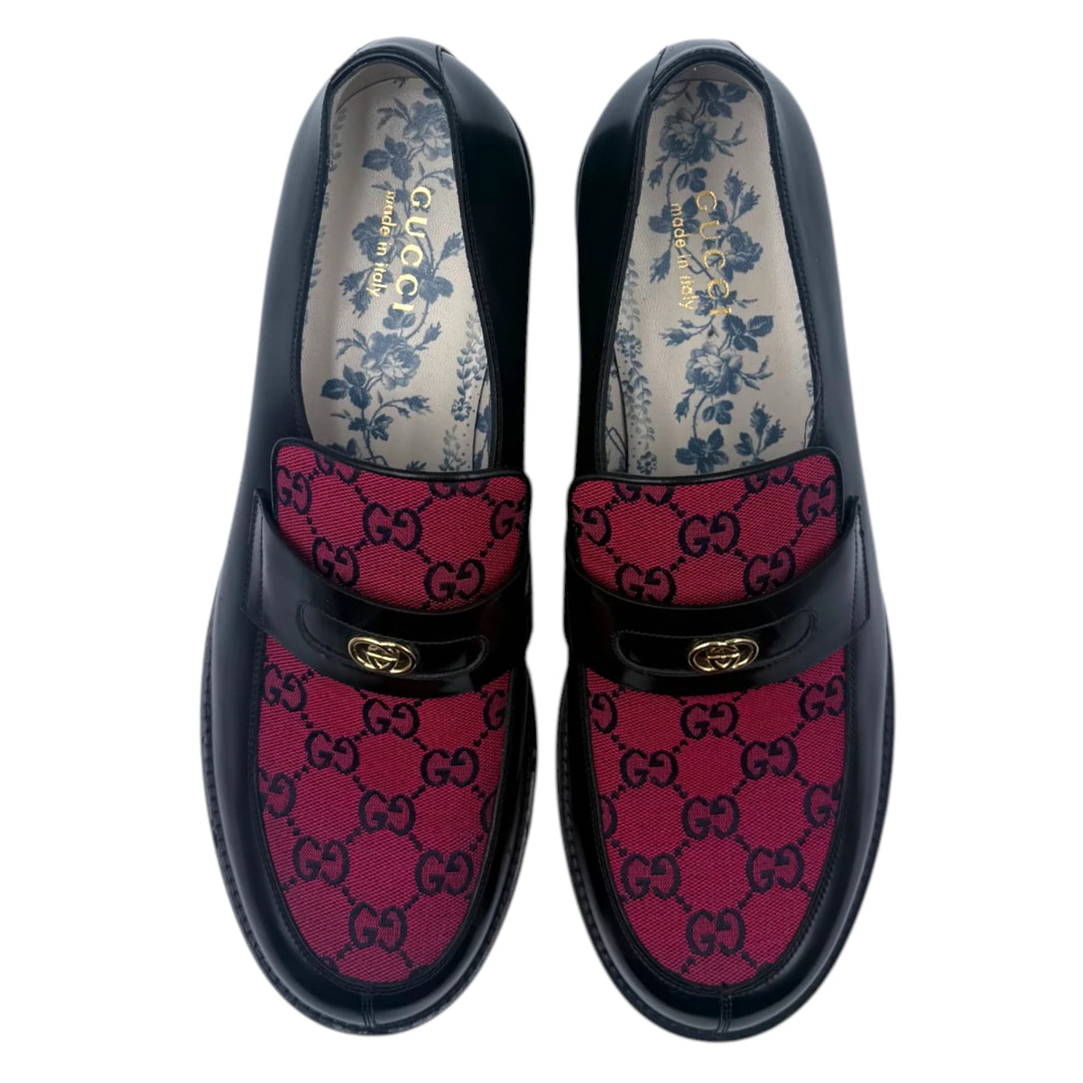 Gucci Logo Print Apron Toe Loafers