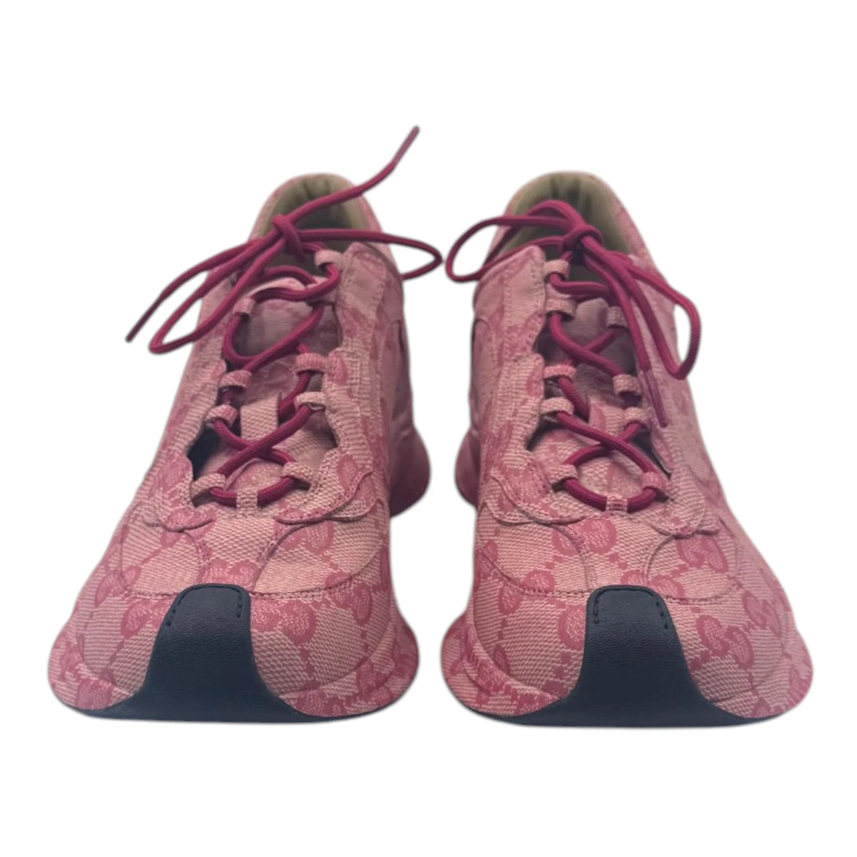 Gucci Hibiscus Red Run Monogram Sneakers