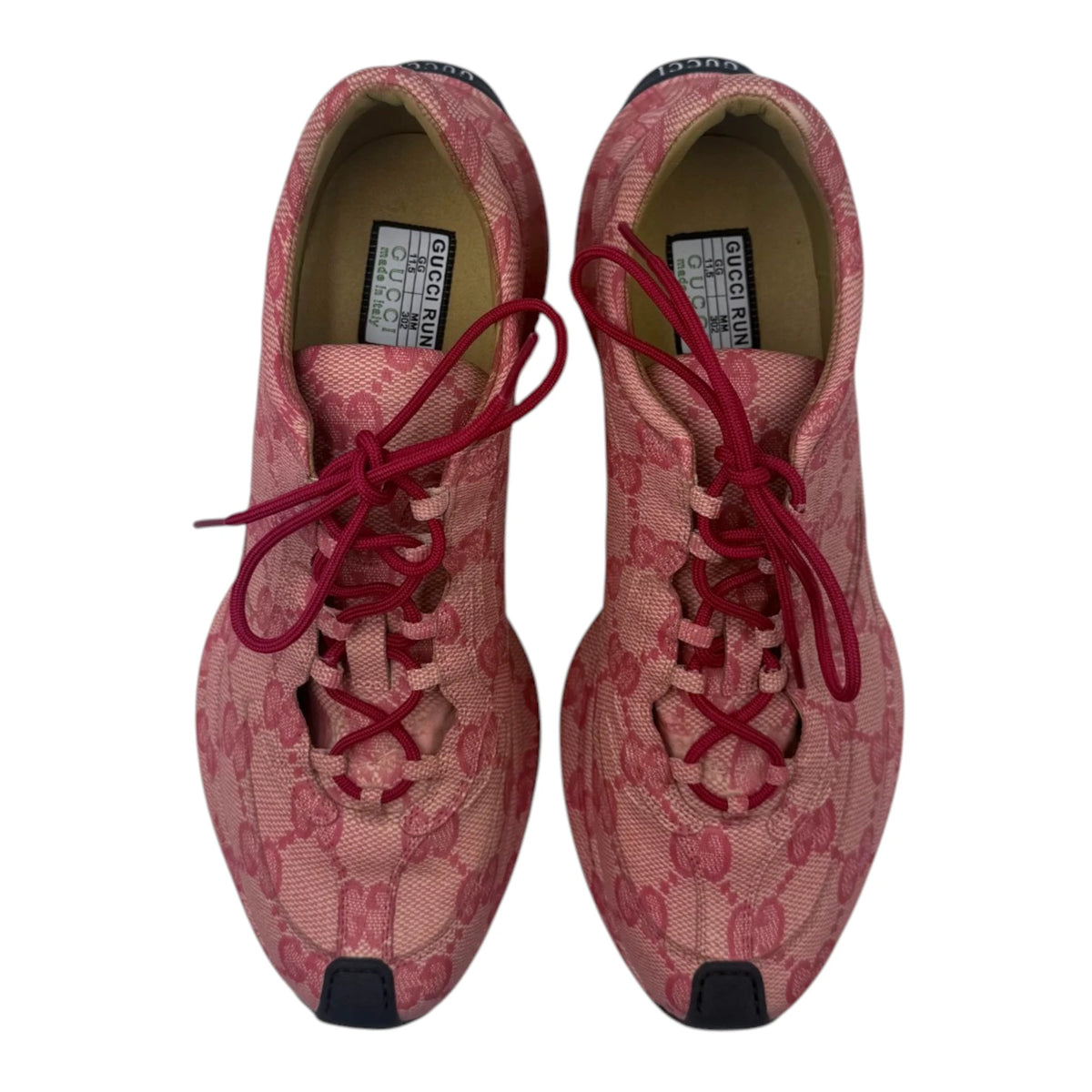 Gucci Hibiscus Red Run Monogram Sneakers