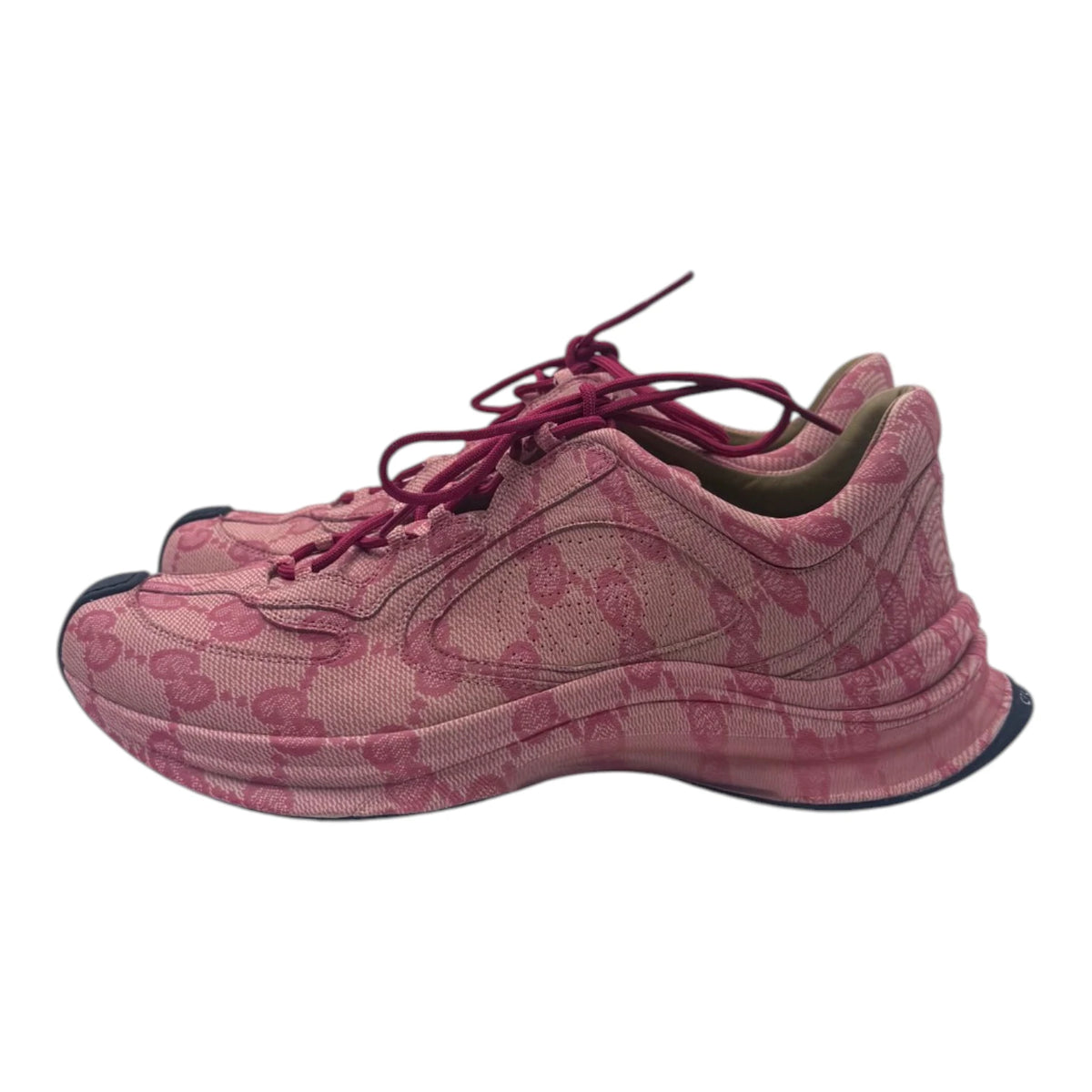 Gucci Hibiscus Red Run Monogram Sneakers