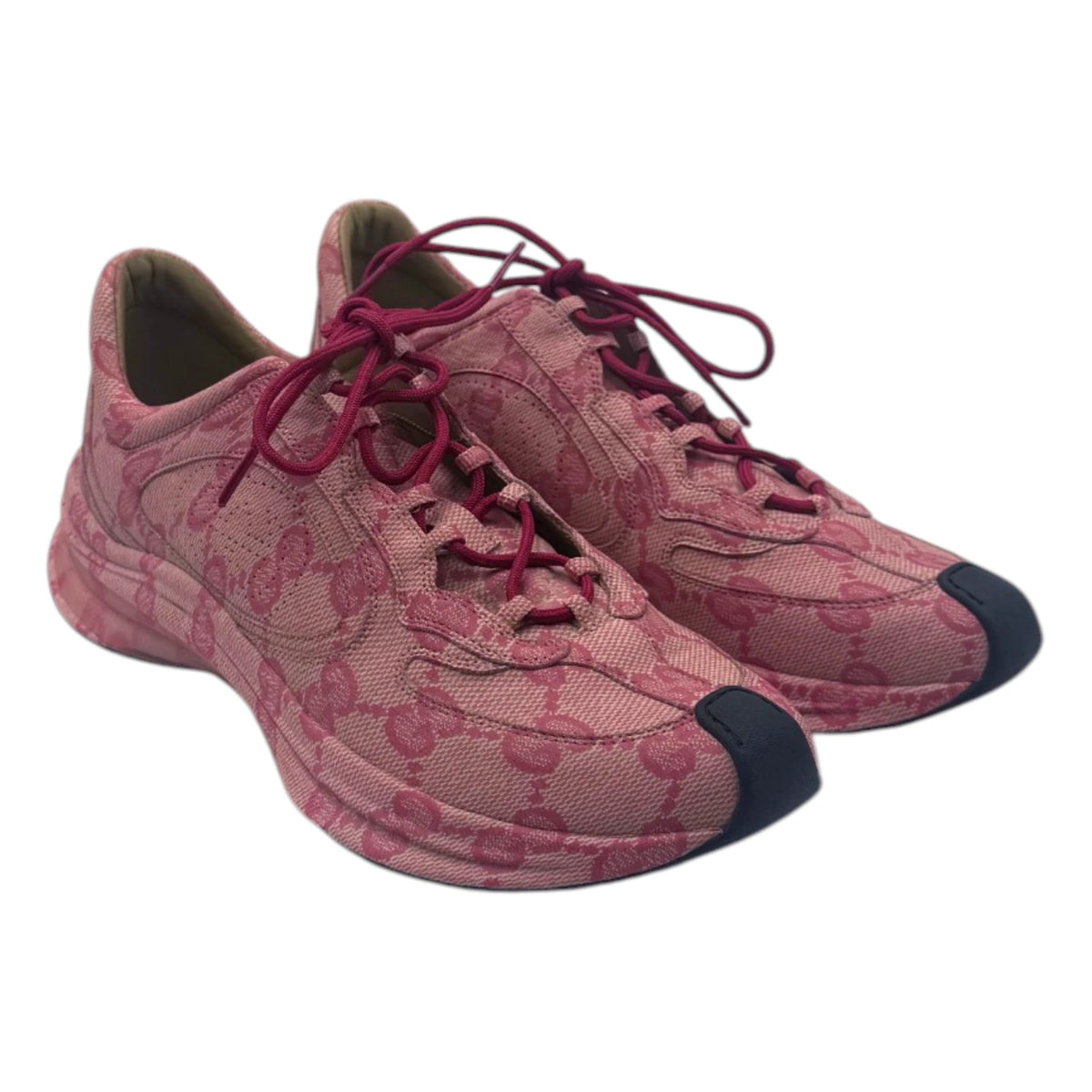 Gucci Hibiscus Red Run Monogram Sneakers