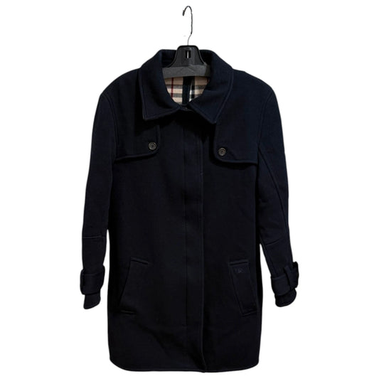 Burberry Navy Wool Swing Coat