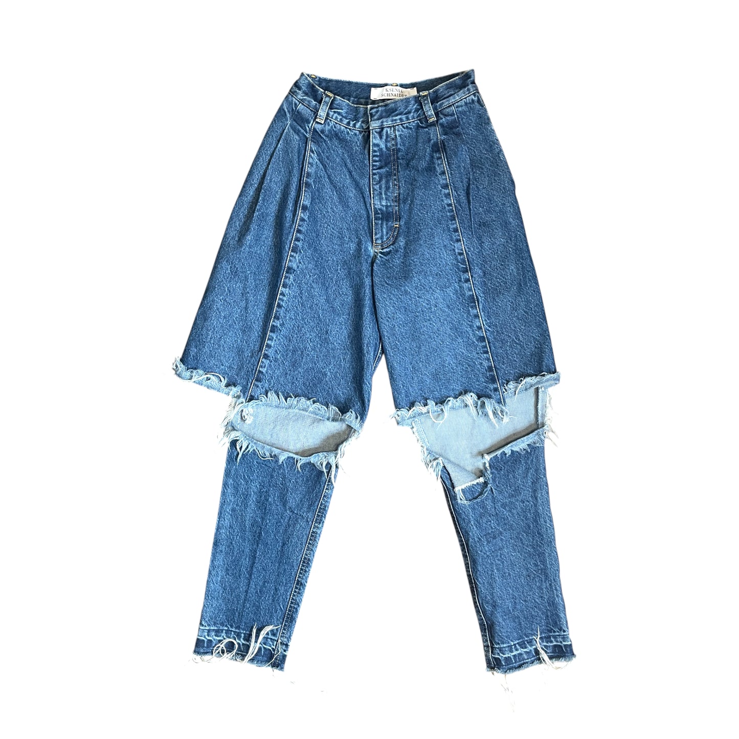 Ksenia Schnaider Cut-Out Knee Jeans