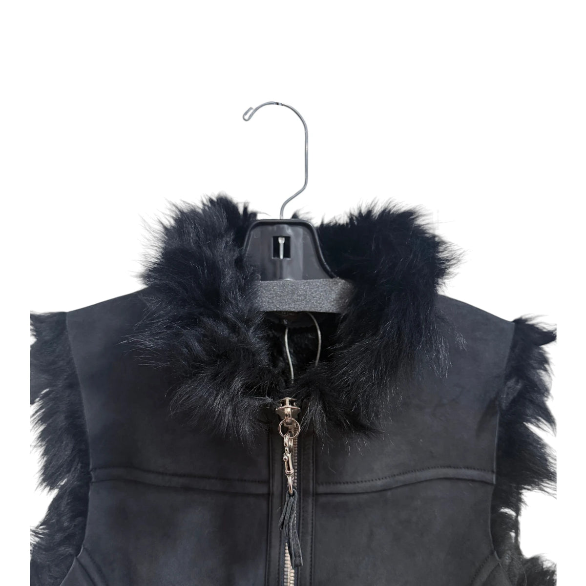 Coach Black Fur Lined Leather Vest