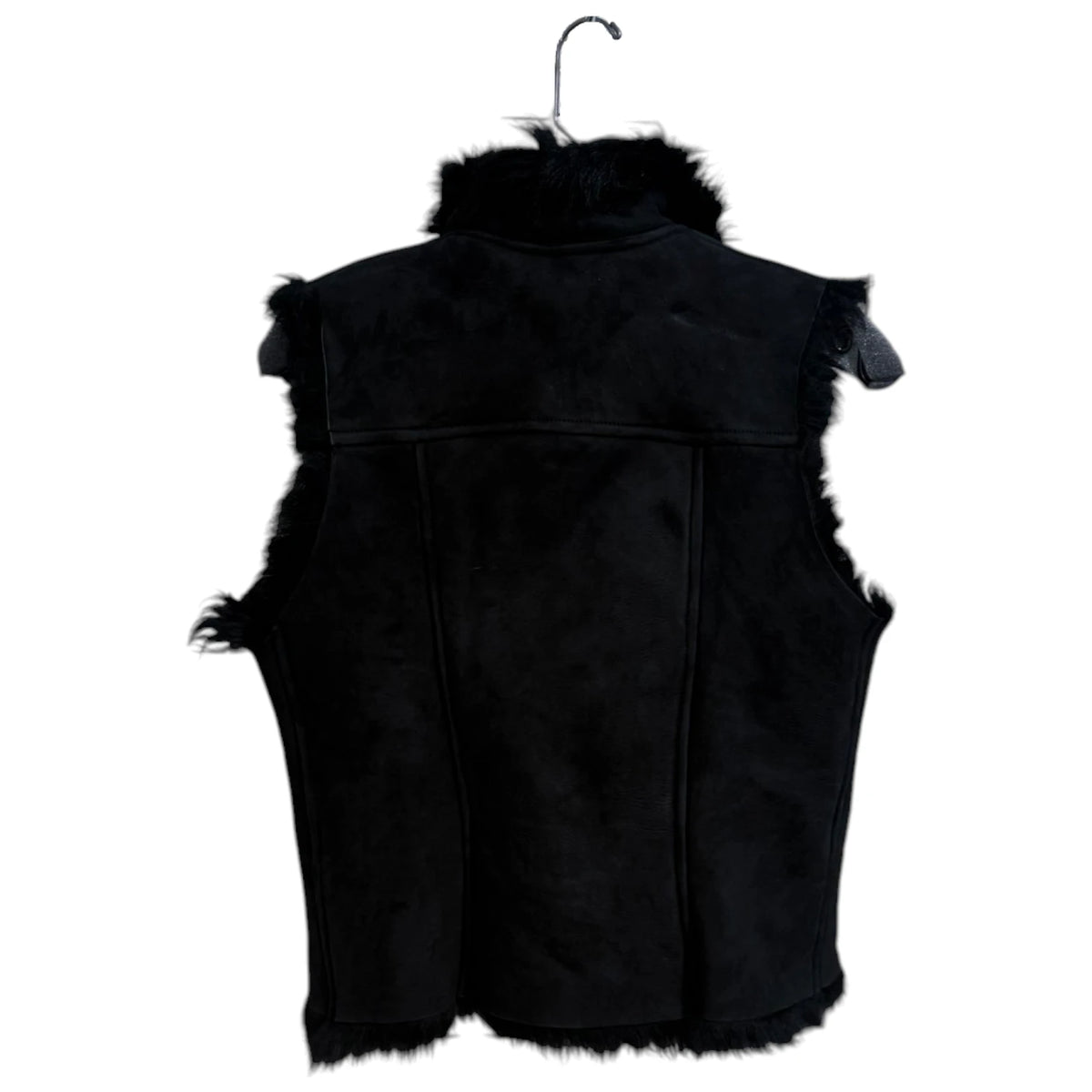Coach Black Fur Lined Leather Vest