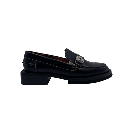 Ganni Black Leather Loafers