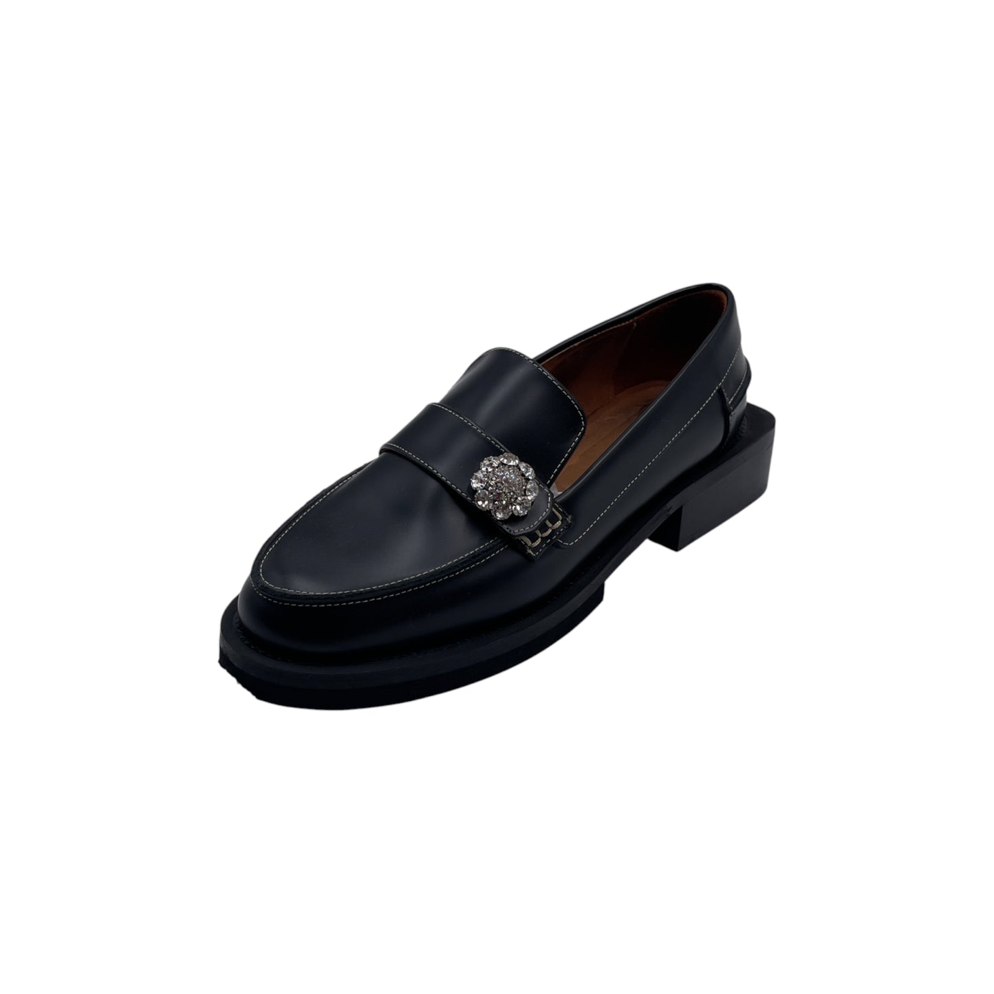 Ganni Black Leather Loafers