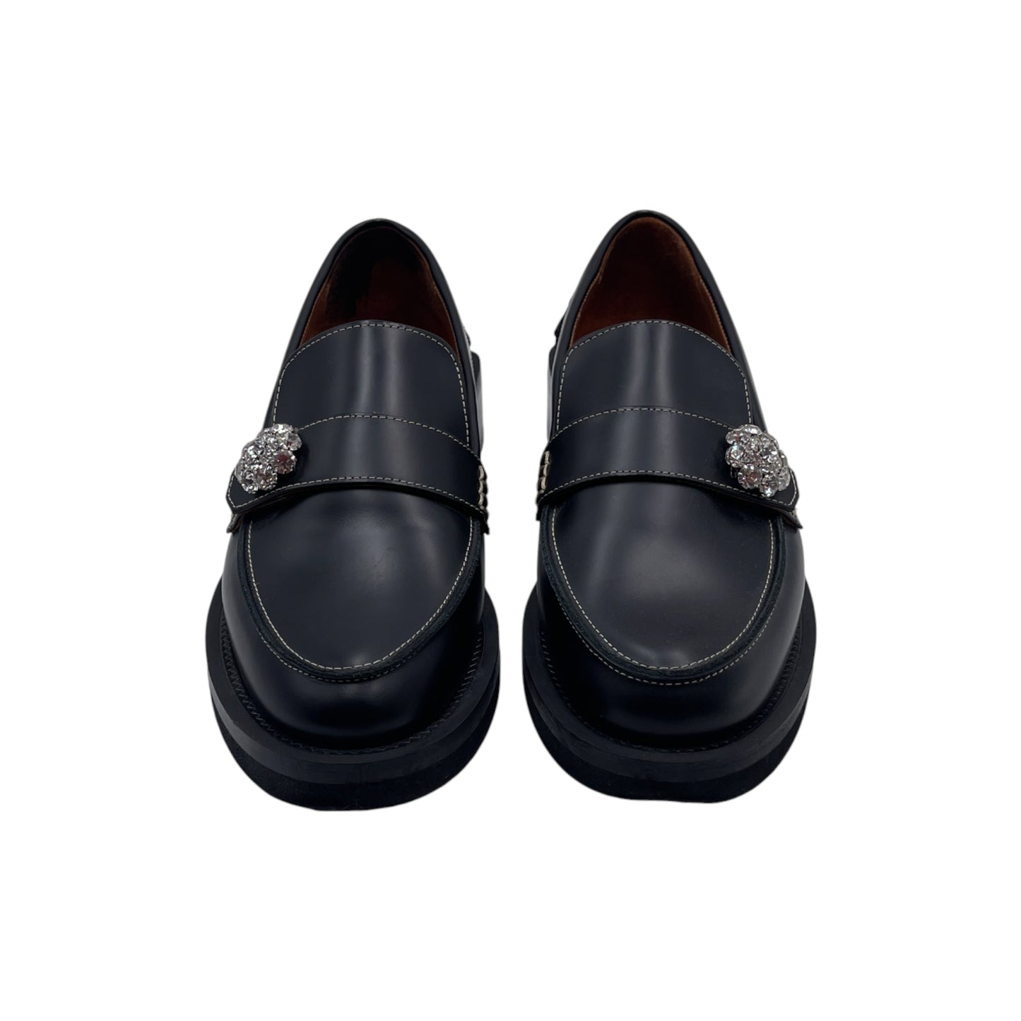 Ganni Black Leather Loafers