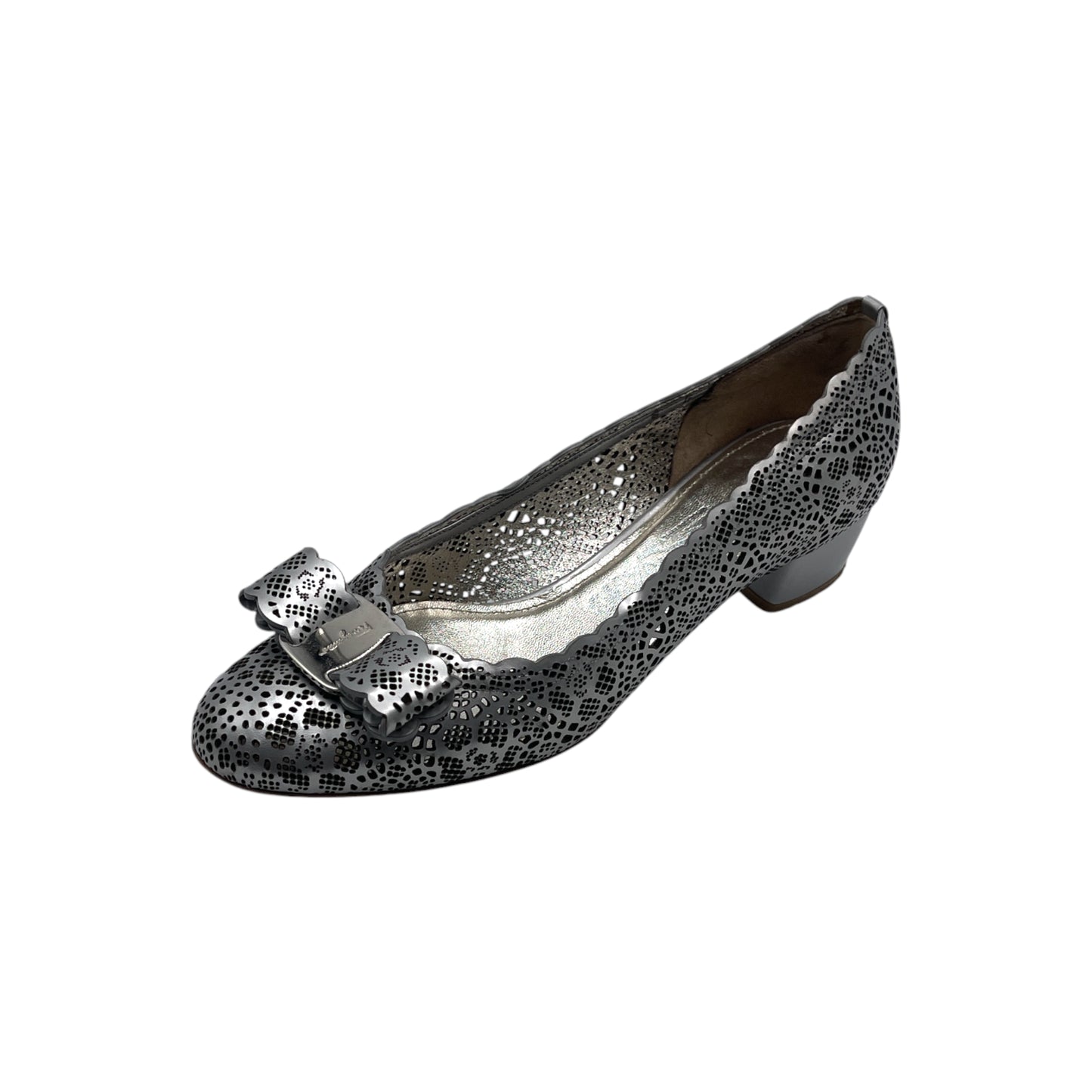 Ferragamo Bow Metallic Pump