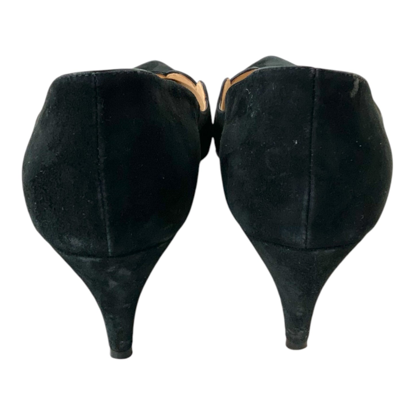 Prada Black Suede Scalloped Pointed-Toe Pumps