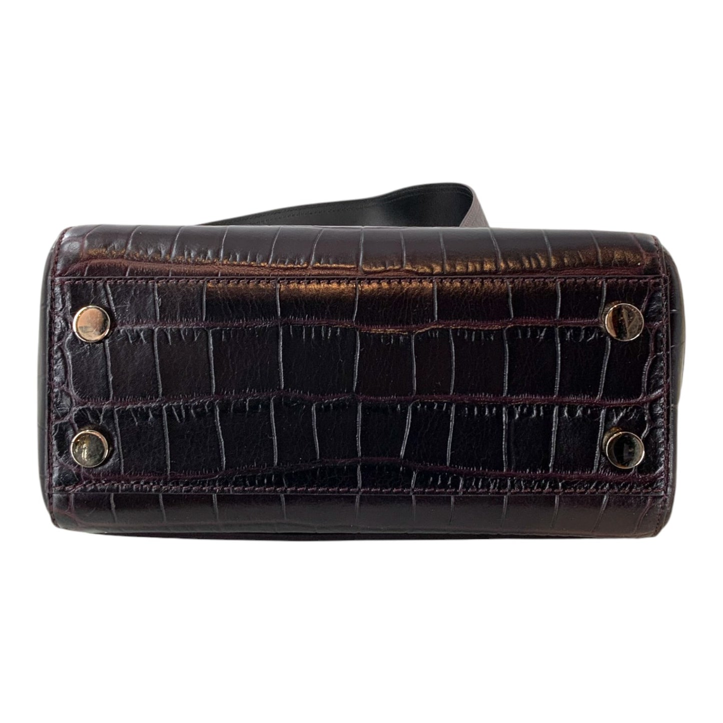 Max Mara Crocodile Embossed Dark Mulberry Bag