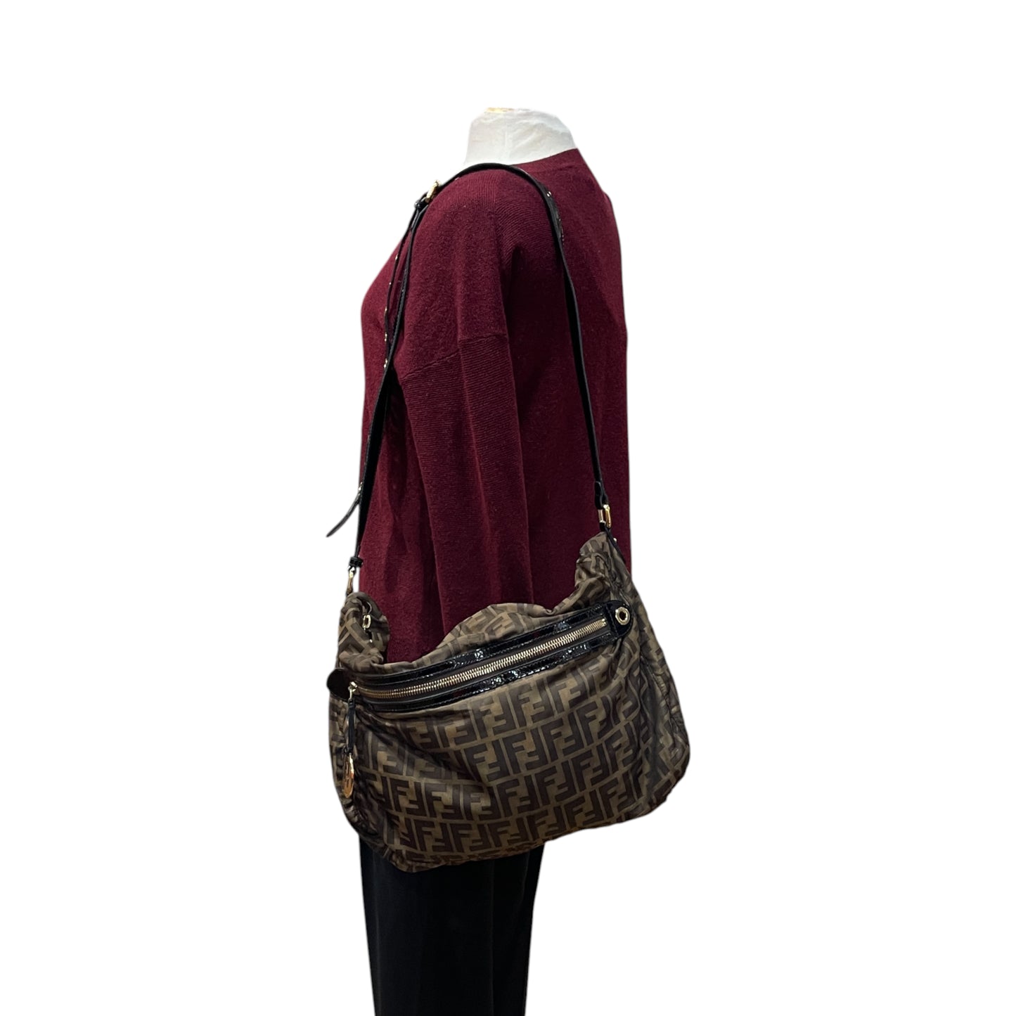 Fendi Zucca Canvas Shoulder Bag