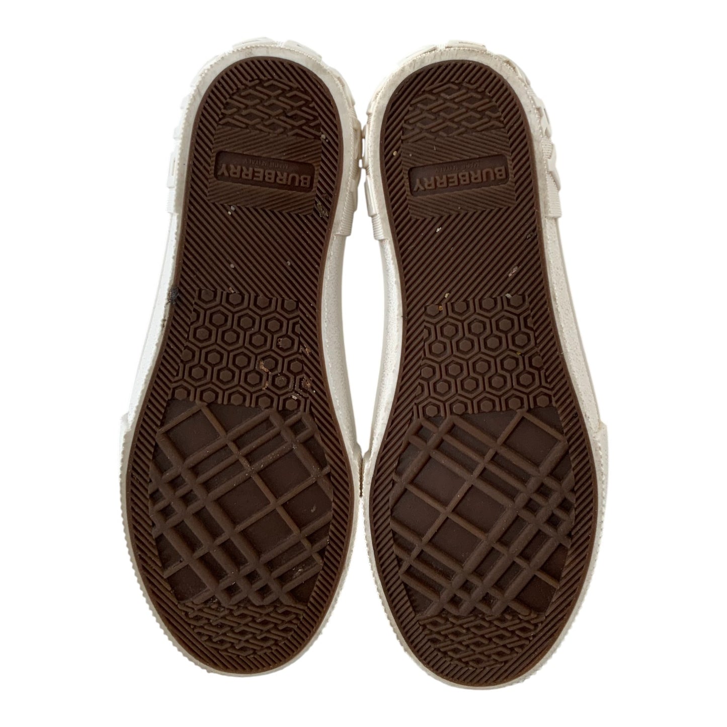 Burberry Taupe Brown Checkered Low Top Sneakers