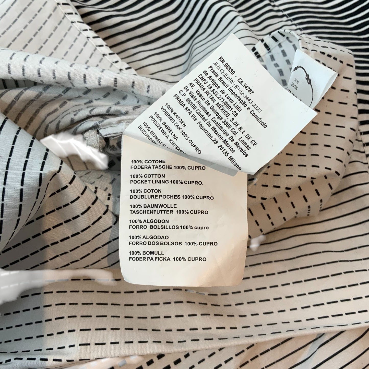 Prada Black and White Button Up Shirt