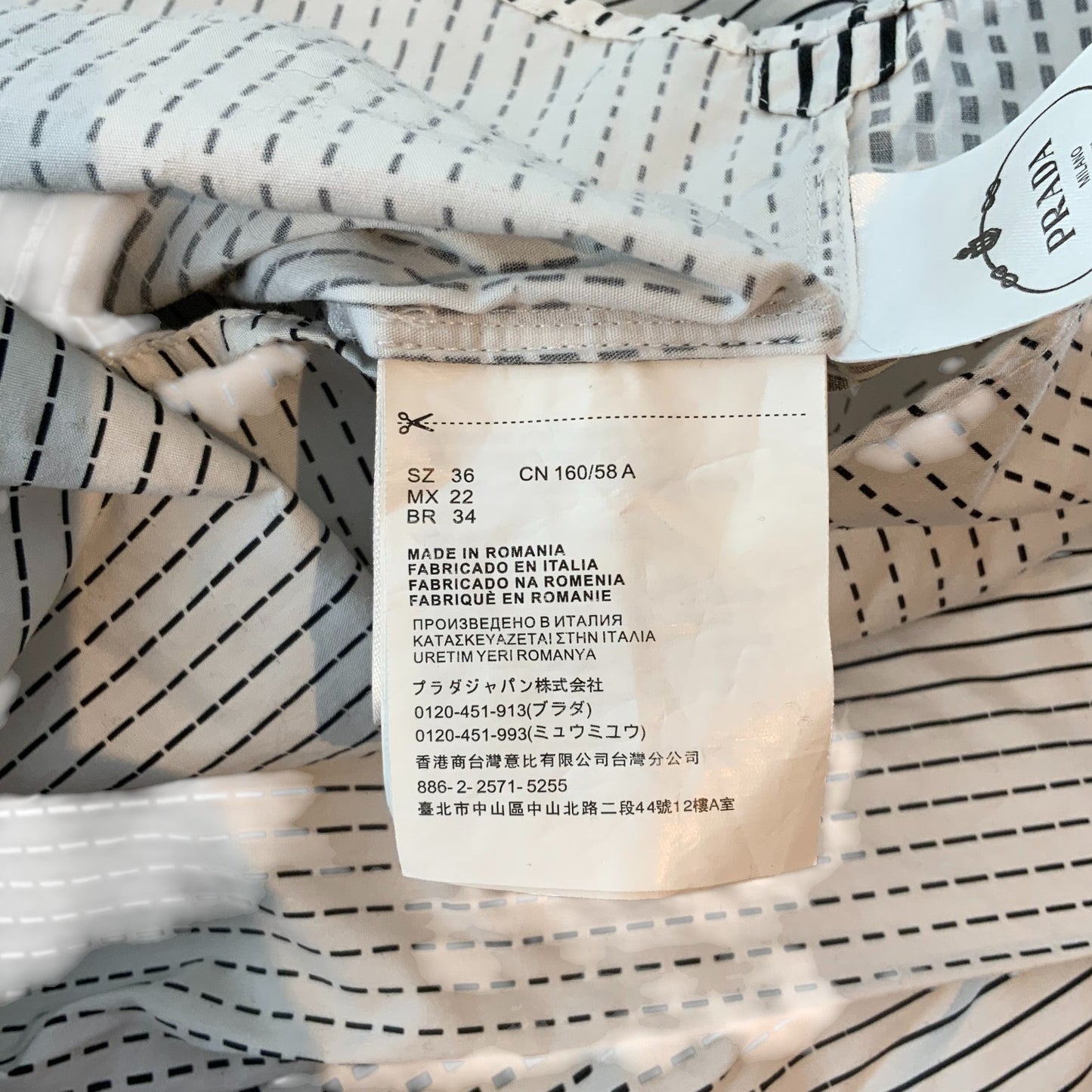 Prada Black and White Button Up Shirt