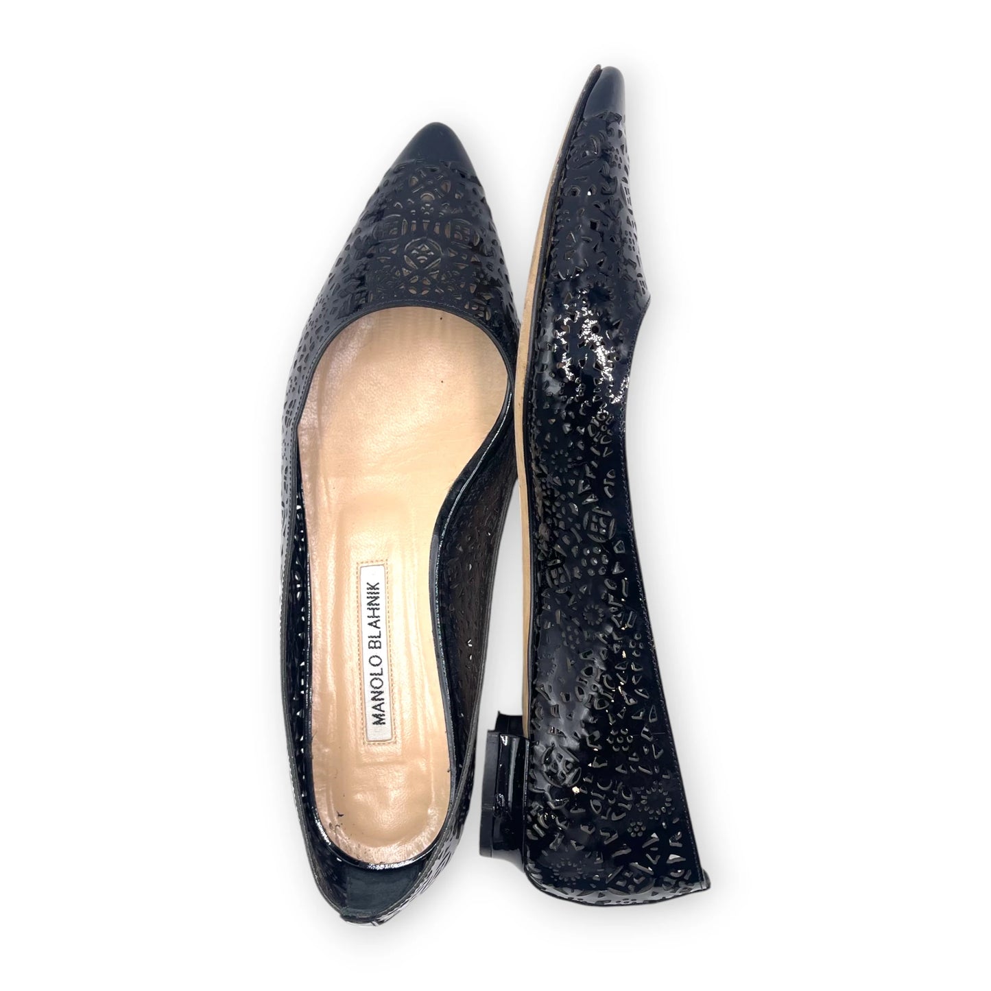 Manolo Black Cut Out Flats