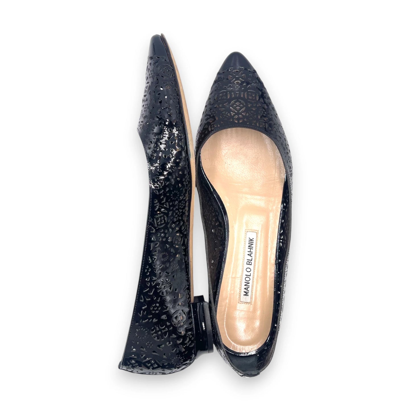 Manolo Black Cut Out Flats