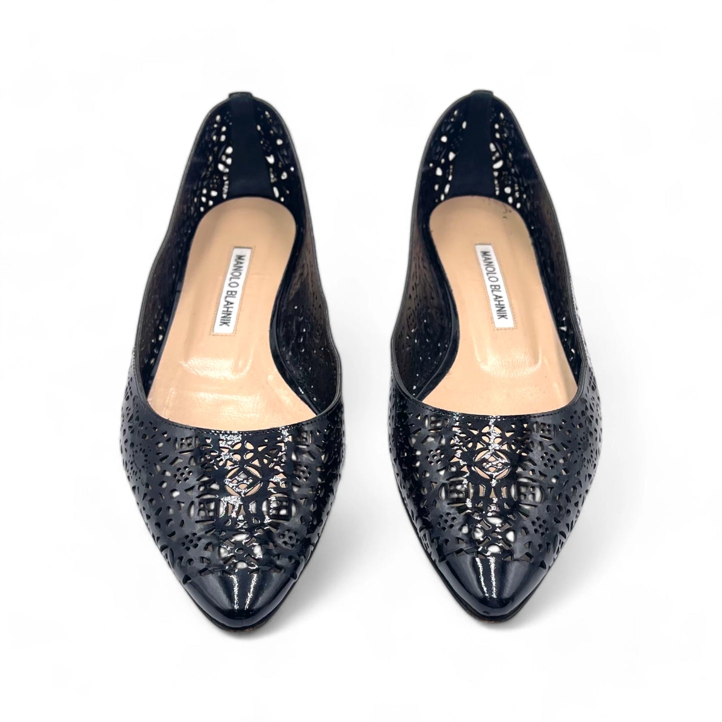 Manolo Black Cut Out Flats