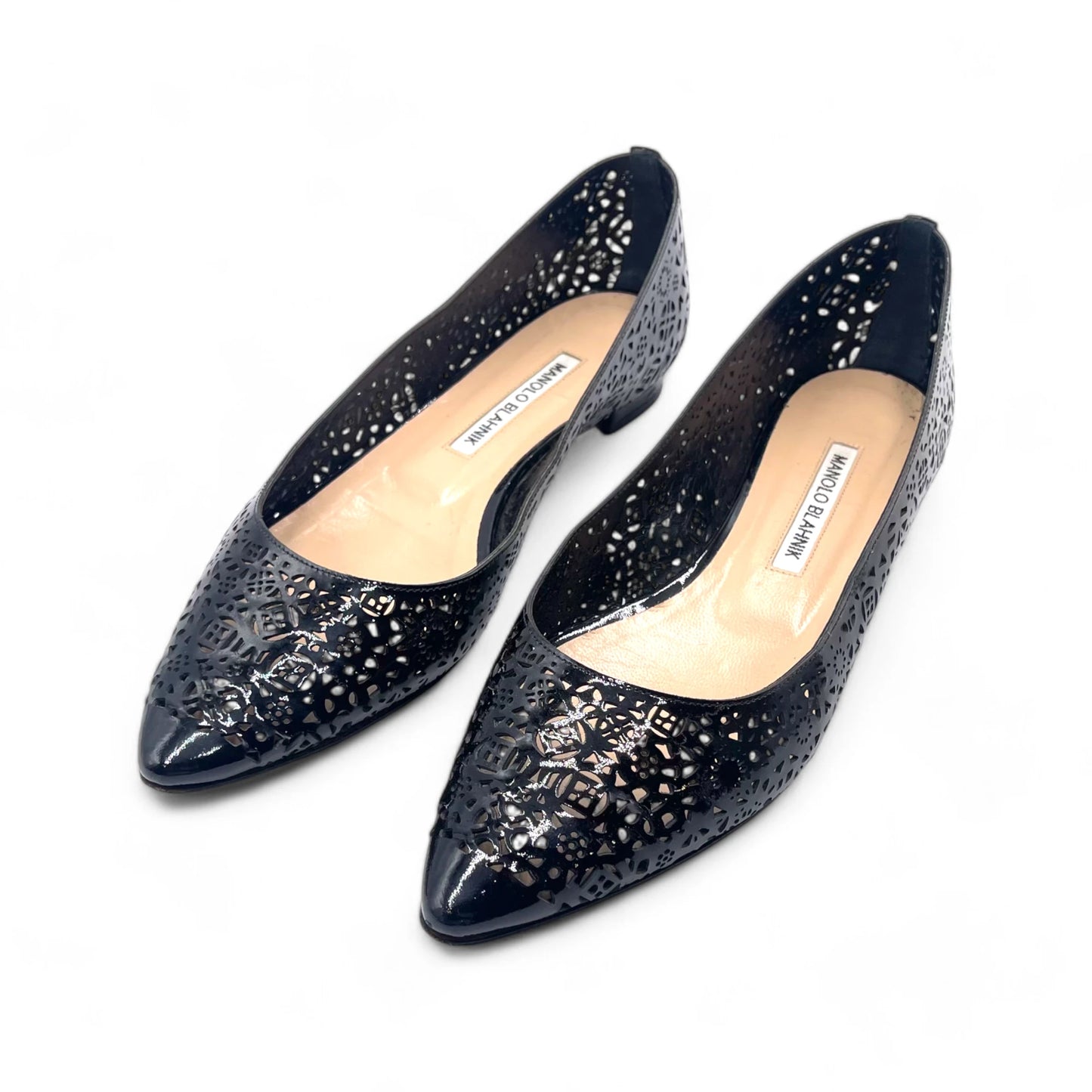 Manolo Black Cut Out Flats