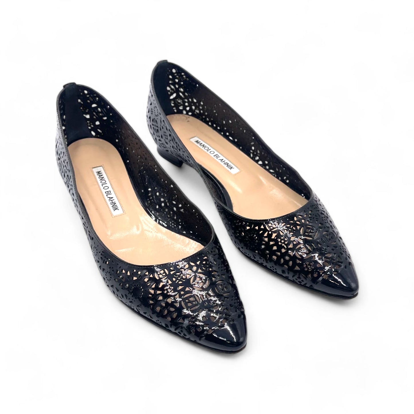 Manolo Black Cut Out Flats