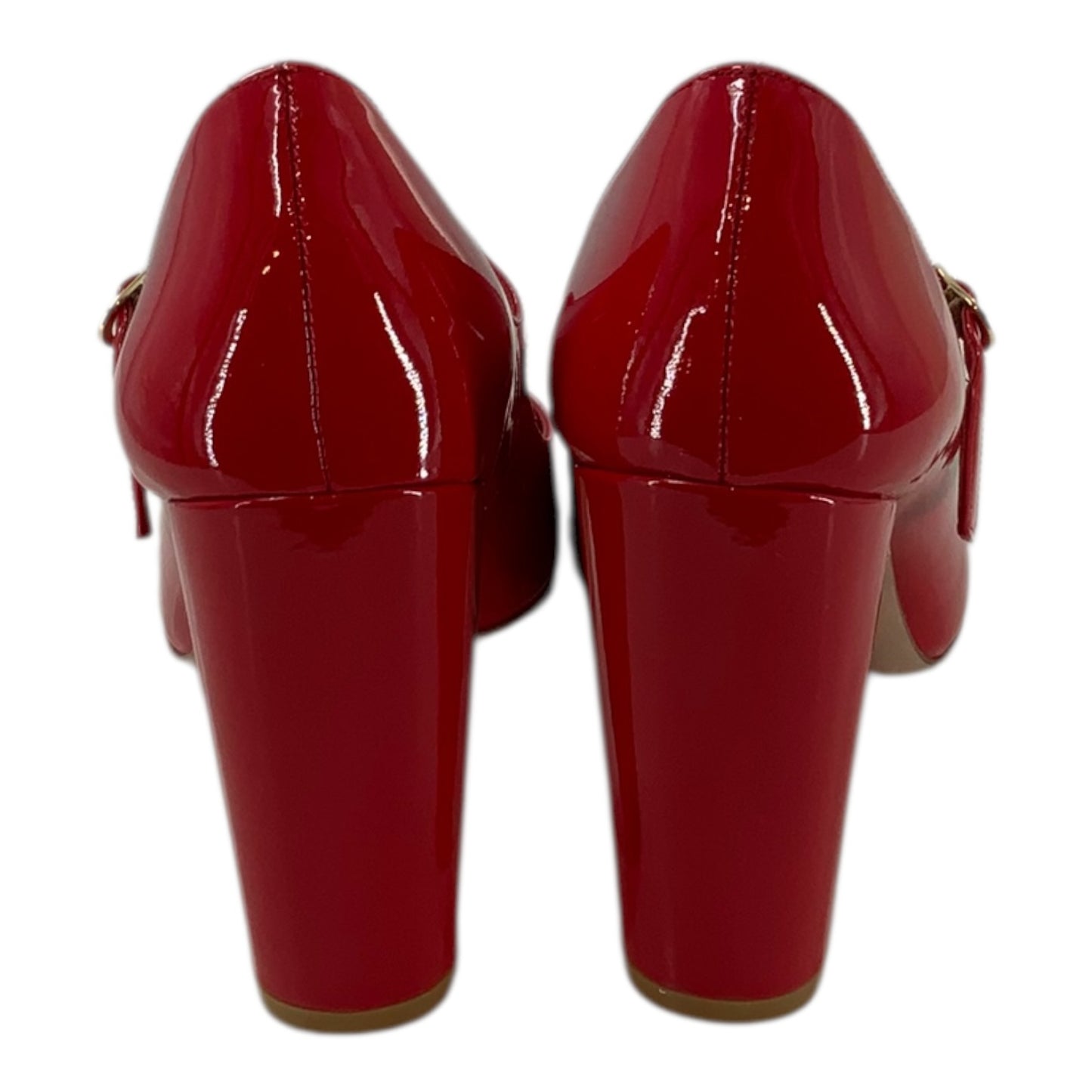 Stuart Weitzman Bright Red Chunky Mary Jane Heels