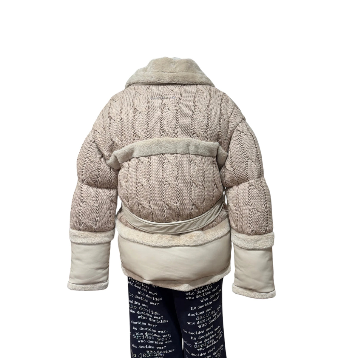Tara Knit and Plush Puffer Biker Jacket