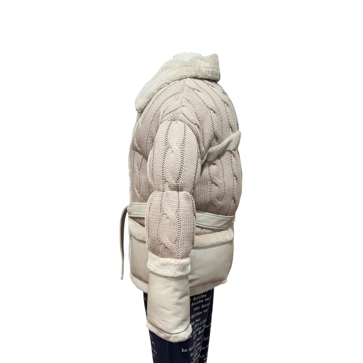 Tara Knit and Plush Puffer Biker Jacket