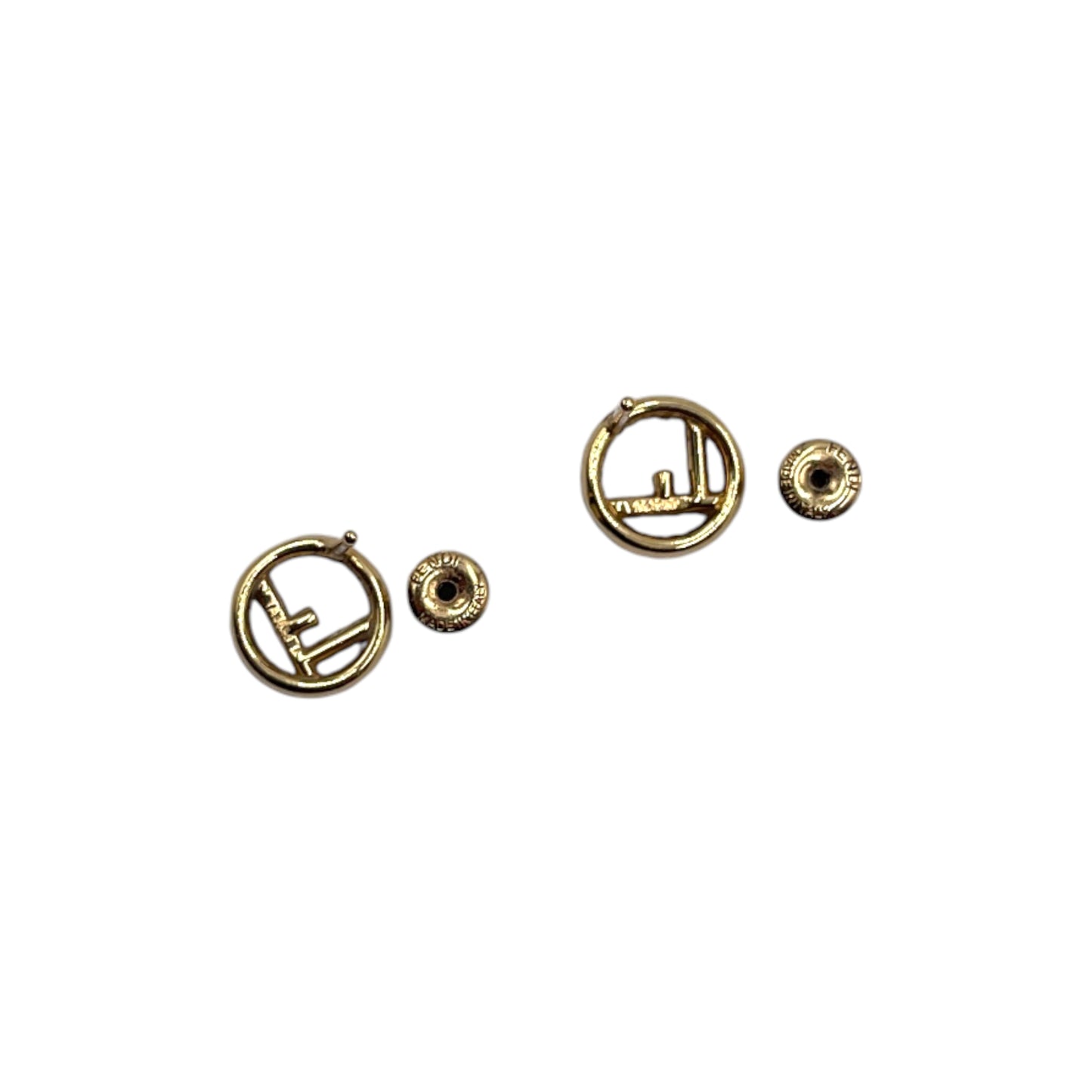 Fendi Black Crystals Logo Earrings