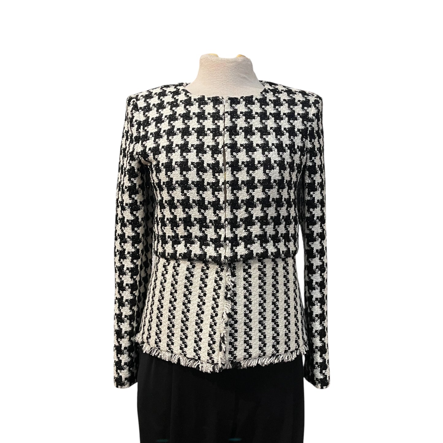 Alice + Olivia Black/White Tweed Jacket
