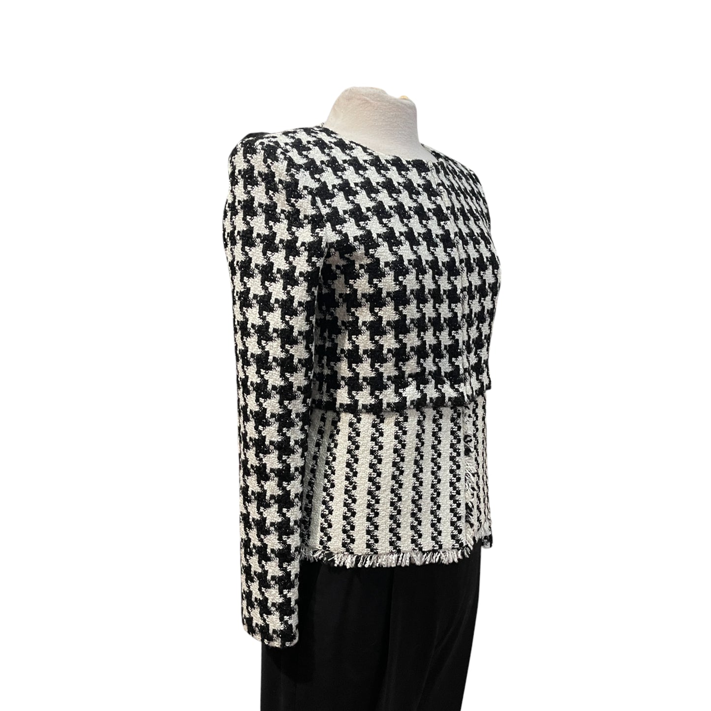 Alice + Olivia Black/White Tweed Jacket