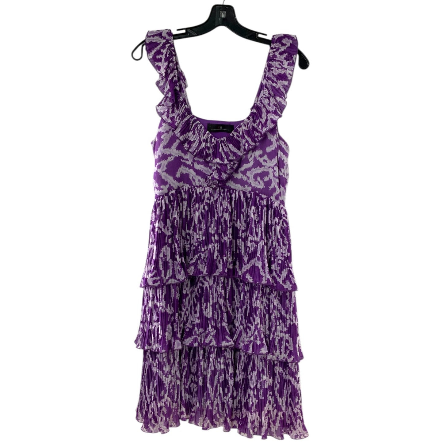 Carolina Herrera Purple and White Frill Dress